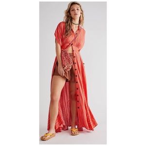NWOT Free People Rowan Button Front Maxi Dress  Size Small